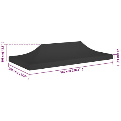 Partytentdak 270 g/m² 6x3 m zwart