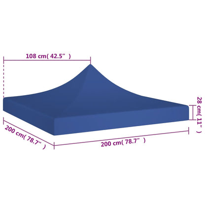 Partytentdak 270 G/M² 2 x 2 m Blauw