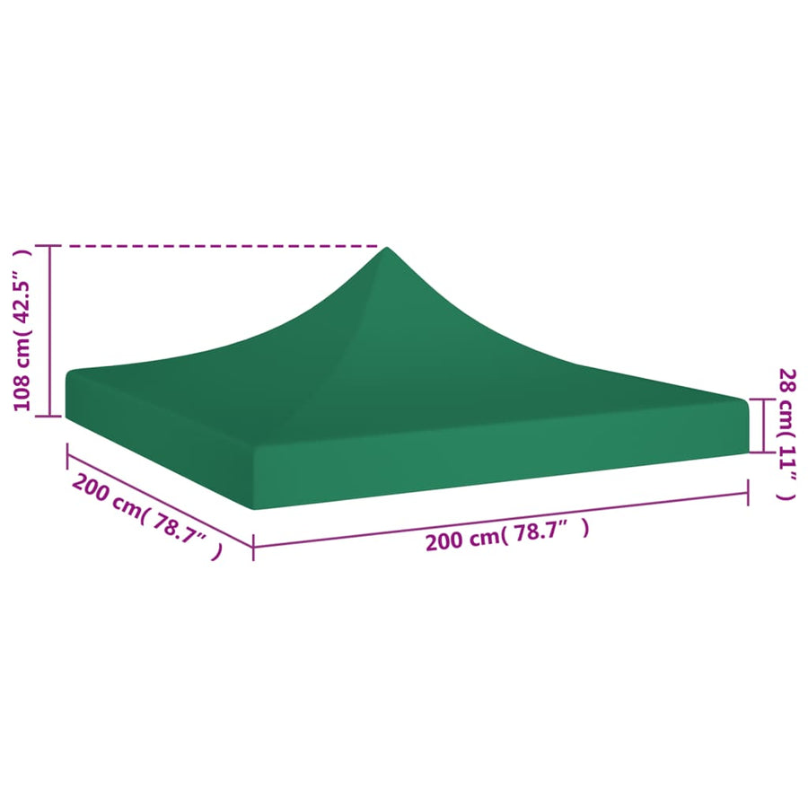 Partytentdak 270 G/M² 2X2 M Groen 2 x 2 m