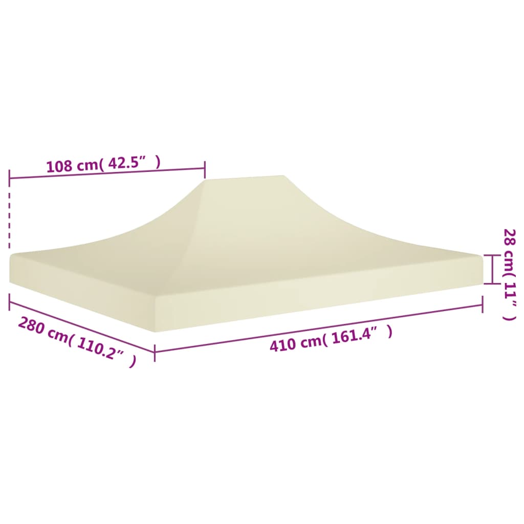 Partytentdak 270 G/M² 4 x 3 m Crème