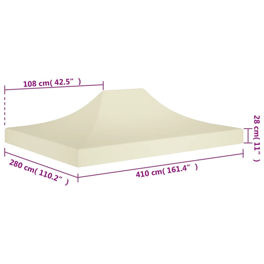 Partytentdak 270 G/M² 4 x 3 m Crème