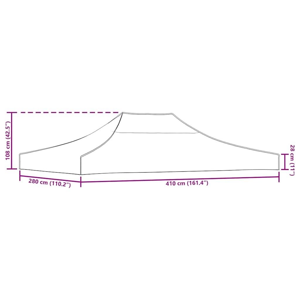 Partytentdak 270 g/m² 4x3 m wit