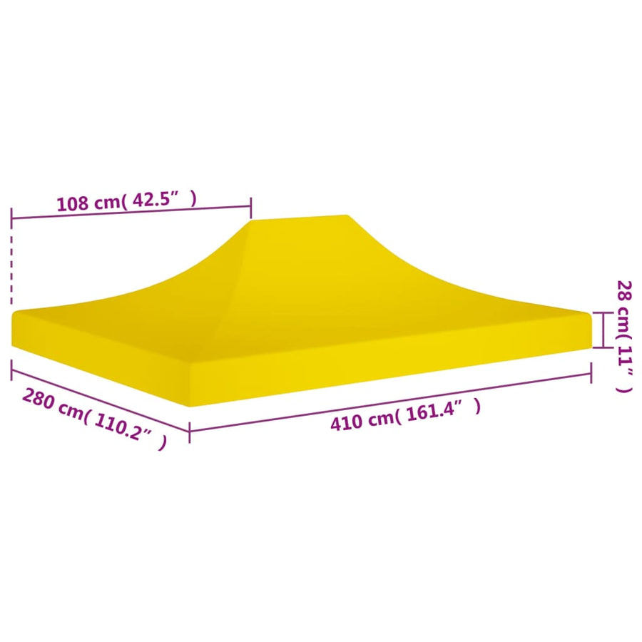 Partytentdak 270 G/M² 4 x 3 m Geel