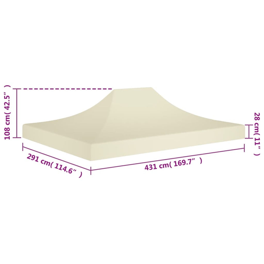 Partytentdak 270 G/M² 4,5X3 M Kleurig 4.5 x 3 m Crème