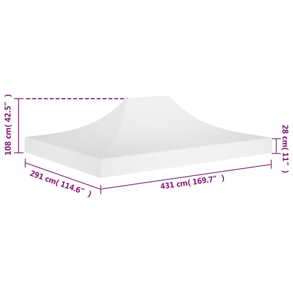 Partytentdak 270 G/M² 4,5X3 M 4.5 x 3 m