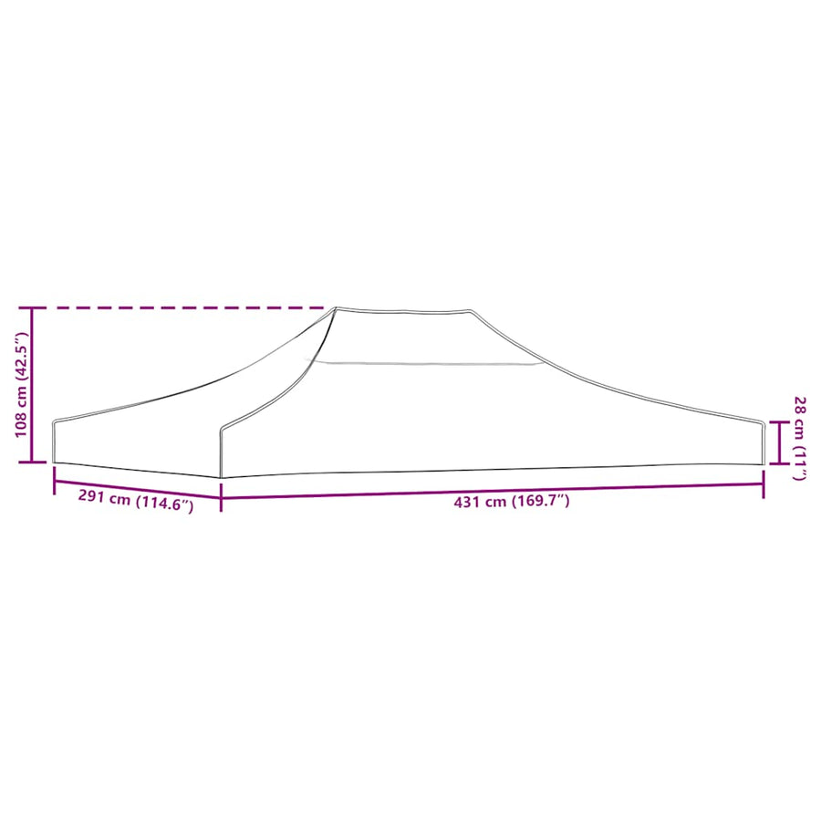 Partytentdak 270 G/M² 4,5X3 M 4.5 x 3 m Groen