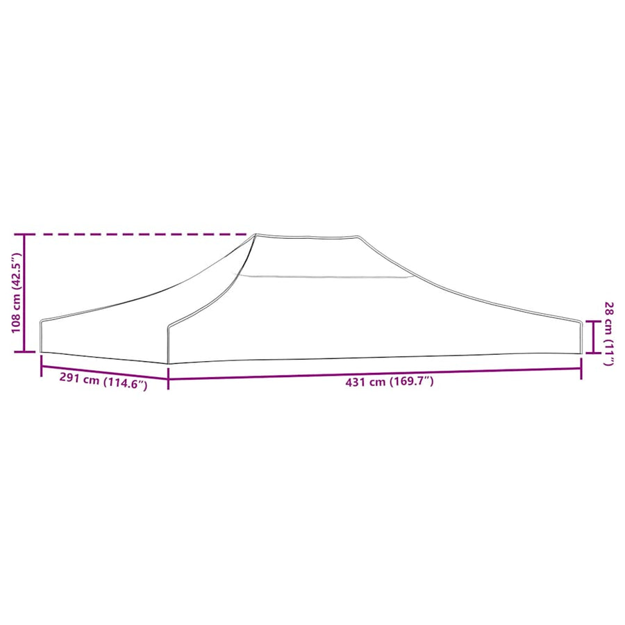 Partytentdak 270 G/M² 4,5X3 M Kleurig 4.5 x 3 m