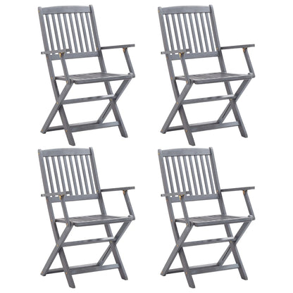 5-Delige Tuinset Massief Acaciahout Grijs