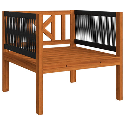 6-Delige Loungeset Met Kussens Massief Acaciahout Crèmekleurig 1 2x hoek + midden + Fauteuil + voetensteun + Tafel