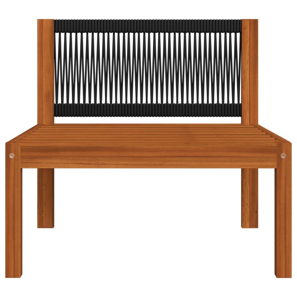 7-Delige Loungeset Met Kussens Massief Acaciahout Crèmekleurig 1 3x hoek + 2x midden + Fauteuil + Tafel