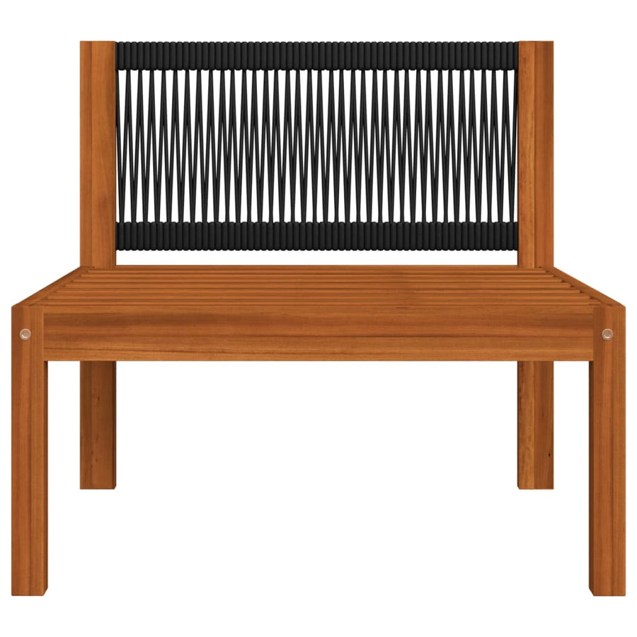 7-Delige Loungeset Met Kussens Massief Acaciahout Crèmekleurig 1 2x hoek + 4x midden + Tafel