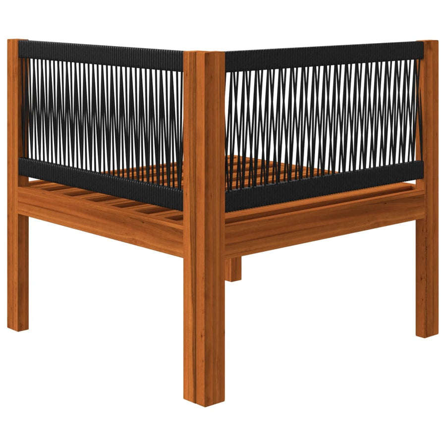 7-Delige Loungeset Met Kussens Massief Acaciahout Crème 1 2x midden + 3x hoek + Fauteuil + Tafel