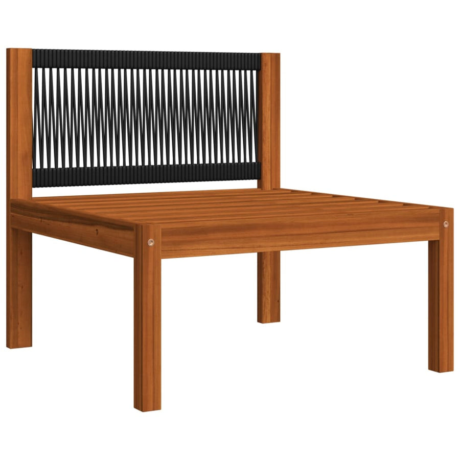 7-Delige Loungeset Met Kussens Massief Acaciahout Crème 1 2x midden + 3x hoek + Fauteuil + Tafel