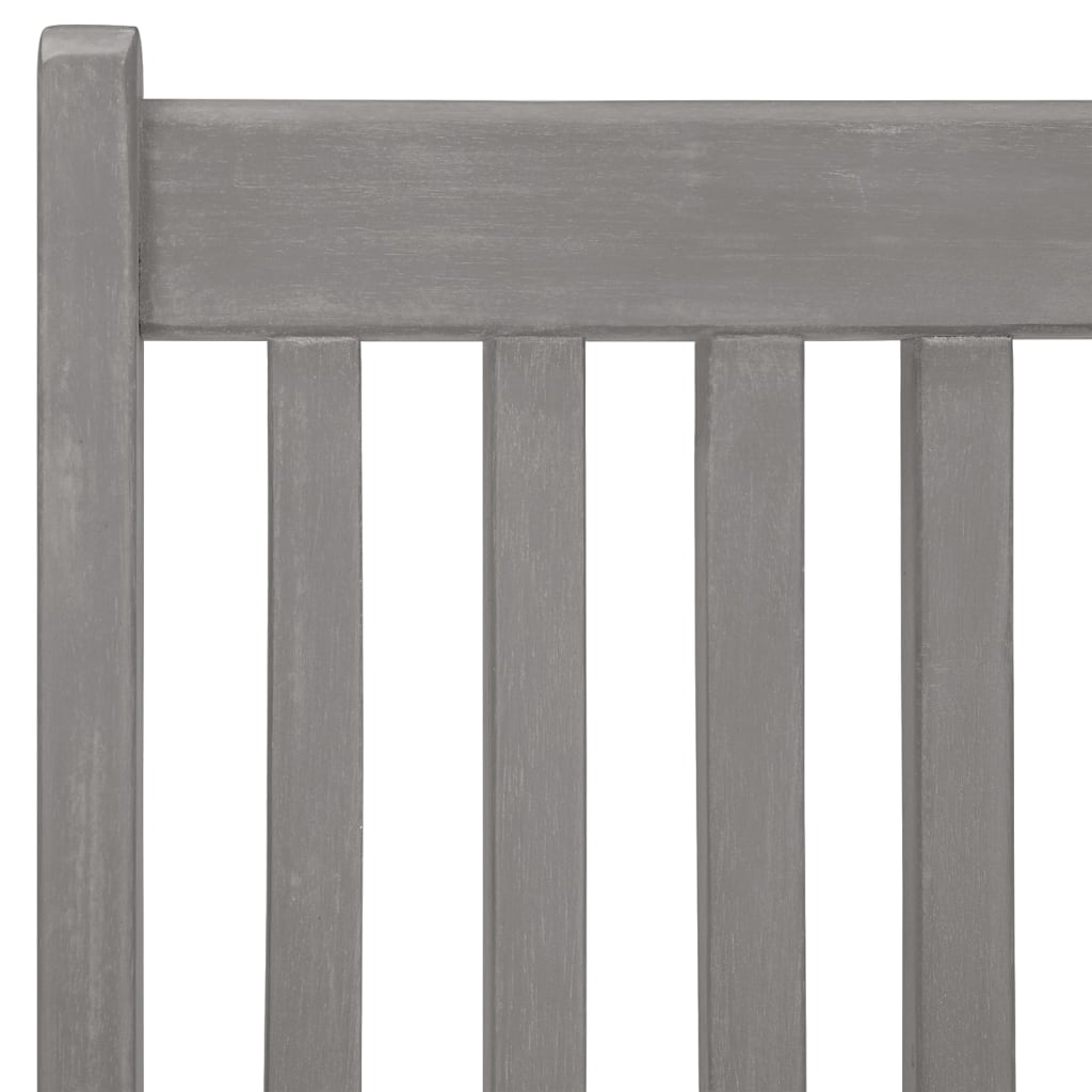 -Delige Tuinset Massief Acaciahout Grijs 5 ovaal