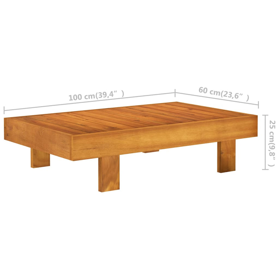 7-Delige Loungeset Met Witte Kussens Acaciahout Crème hoek + 5x midden + Tafel