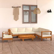 Loungeset acaciahout 8-delig met kussens