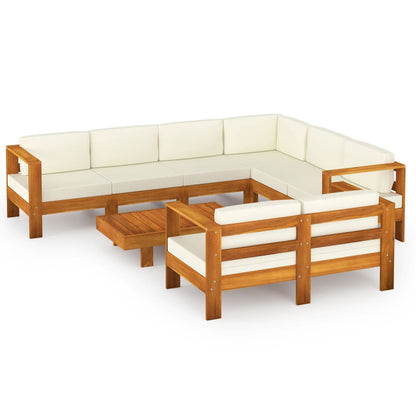 8-delige tuinloungeset met kussens 100x60 cm acaciahout