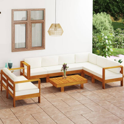 8-delige tuinloungeset met kussens 100x60 cm acaciahout