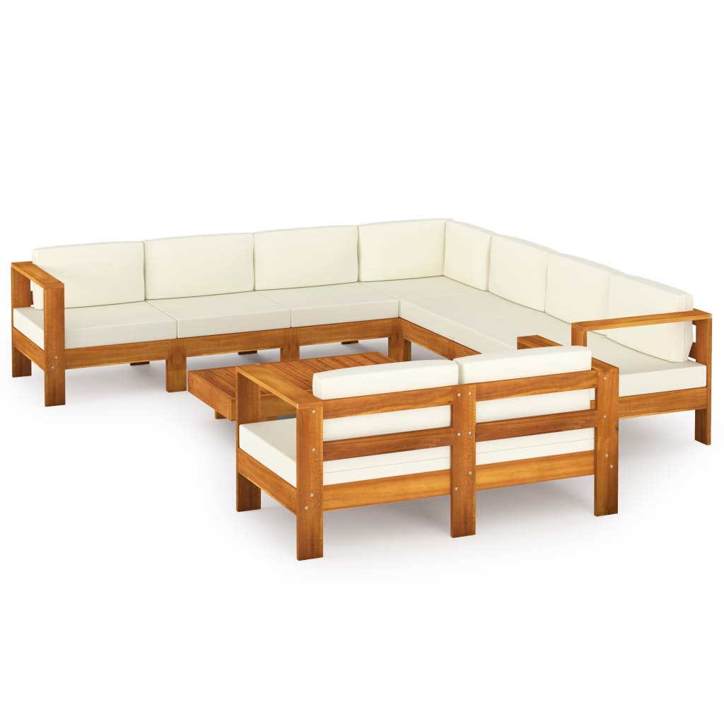 9-delige tuinloungeset met kussens 100x60 cm acaciahout