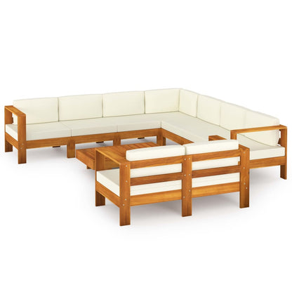 9-delige tuinloungeset met kussens 100x60 cm acaciahout