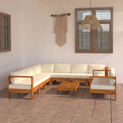 9-delige tuinloungeset met kussens 100x60 cm acaciahout