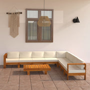 Tuinloungeset 9-delig acaciahout crèmewit
