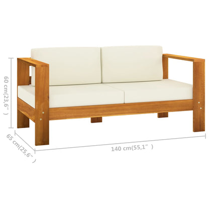 10-delige tuinloungeset met kussens 100x60 cm acaciahout