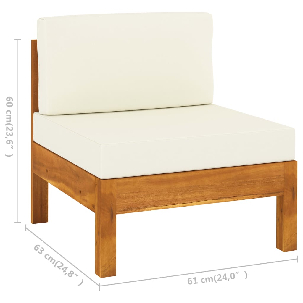 10-delige tuinloungeset met kussens 100x60 cm acaciahout
