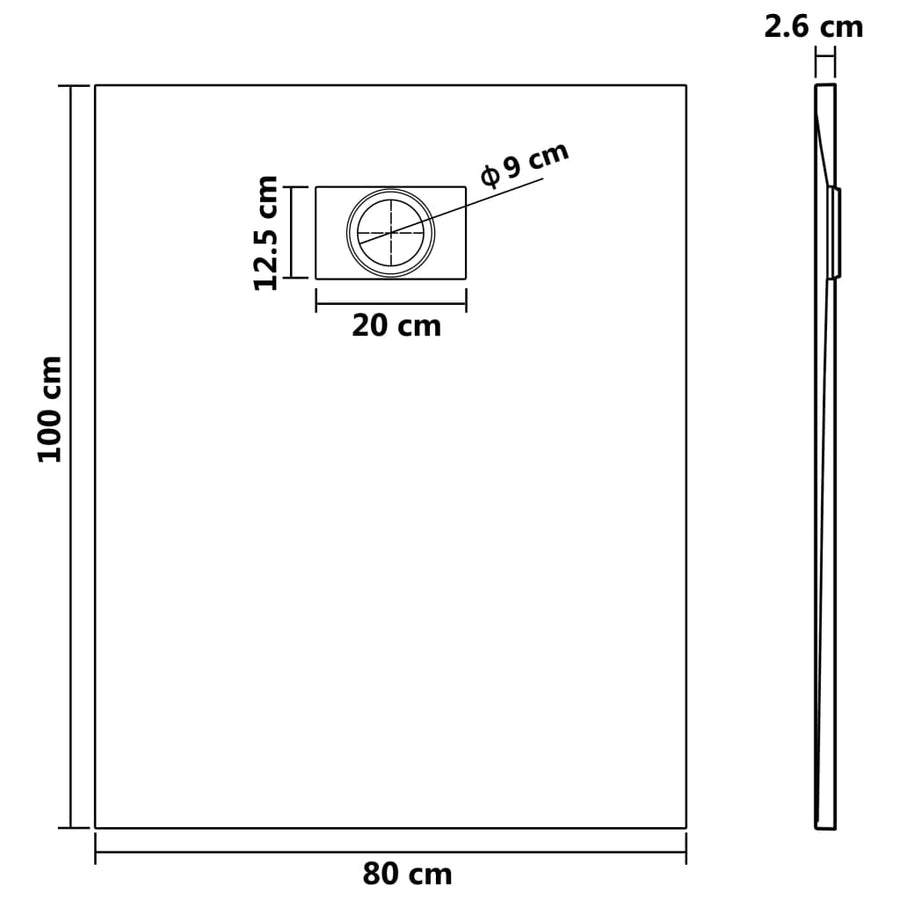 Douchebak Smc 100 x 80 cm Bruin