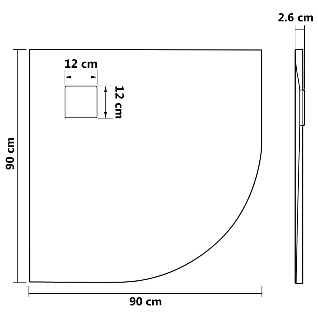 Douchebak 90X90 Cm Smc Bruin