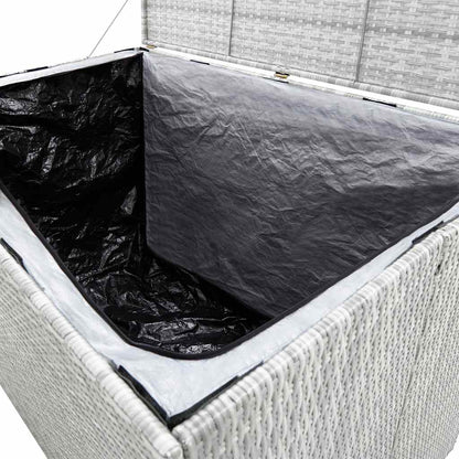 Tuinbox 150x100x100 cm poly rattan lichtgrijs