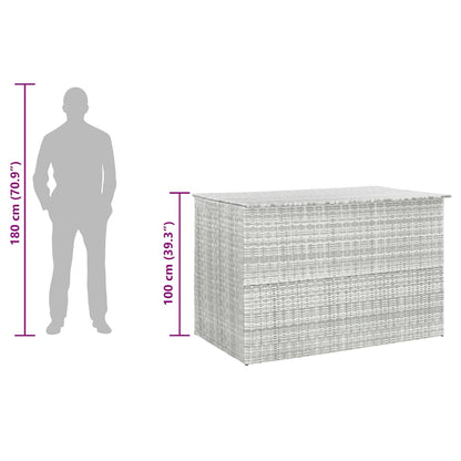 Tuinbox 150x100x100 cm poly rattan lichtgrijs