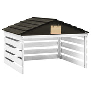 Grasmaaieroverkapping 78x74x54 cm vurenhout zwart wit