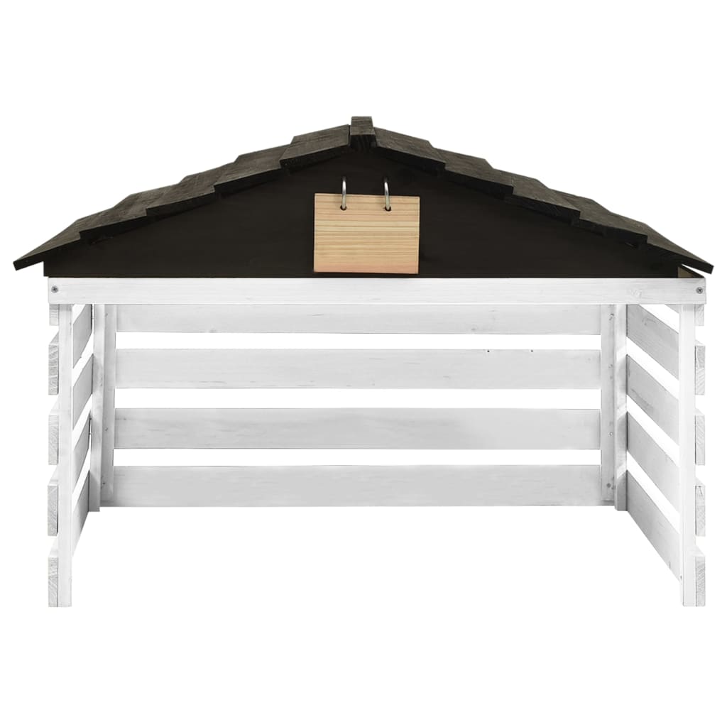 Overkapping Voor Grasmaaier 78X74X54 Cm Vurenhout Zwart En Wit