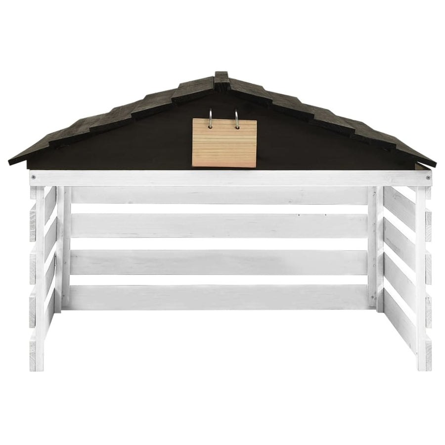 Overkapping Voor Grasmaaier 78X74X54 Cm Vurenhout Zwart En Wit