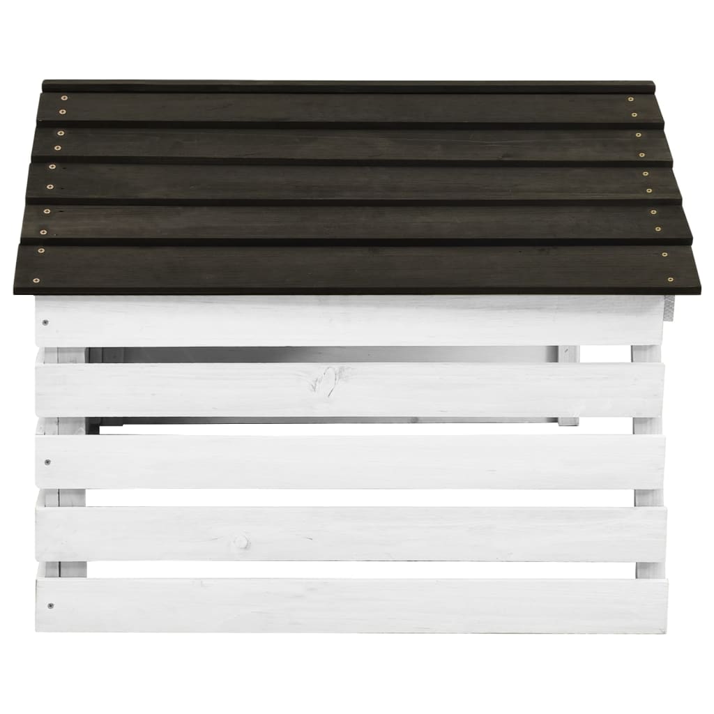 Overkapping Voor Grasmaaier 78X74X54 Cm Vurenhout Zwart En Wit
