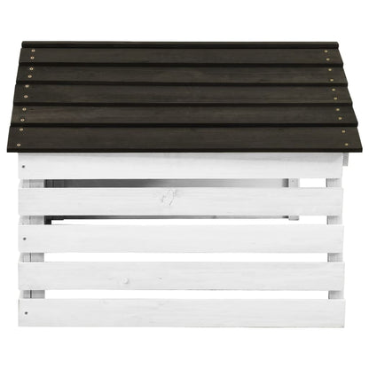 Overkapping Voor Grasmaaier 78X74X54 Cm Vurenhout Zwart En Wit