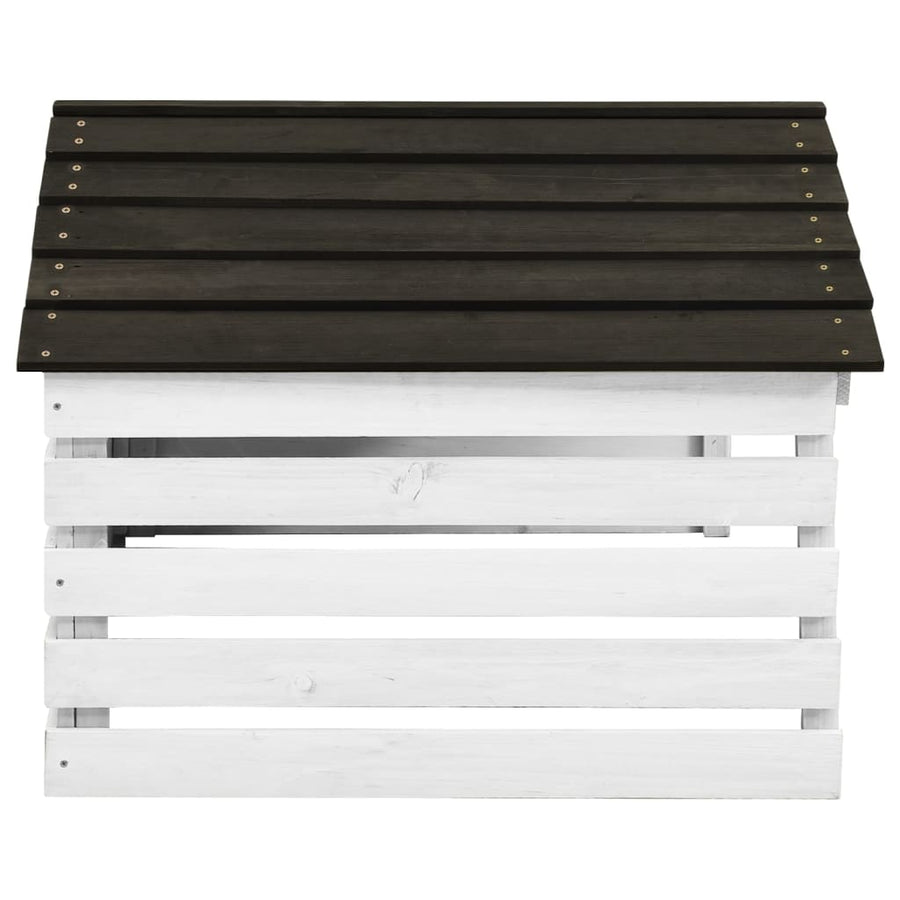 Overkapping Voor Grasmaaier 78X74X54 Cm Vurenhout Zwart En Wit