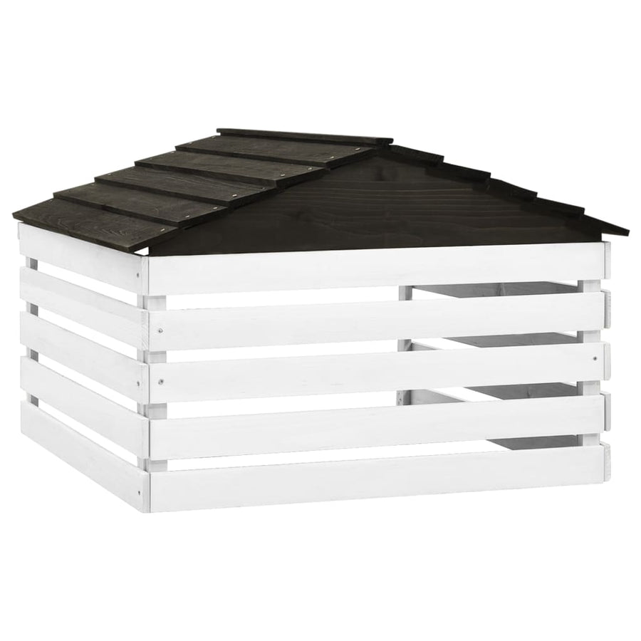 Overkapping Voor Grasmaaier 78X74X54 Cm Vurenhout Zwart En Wit