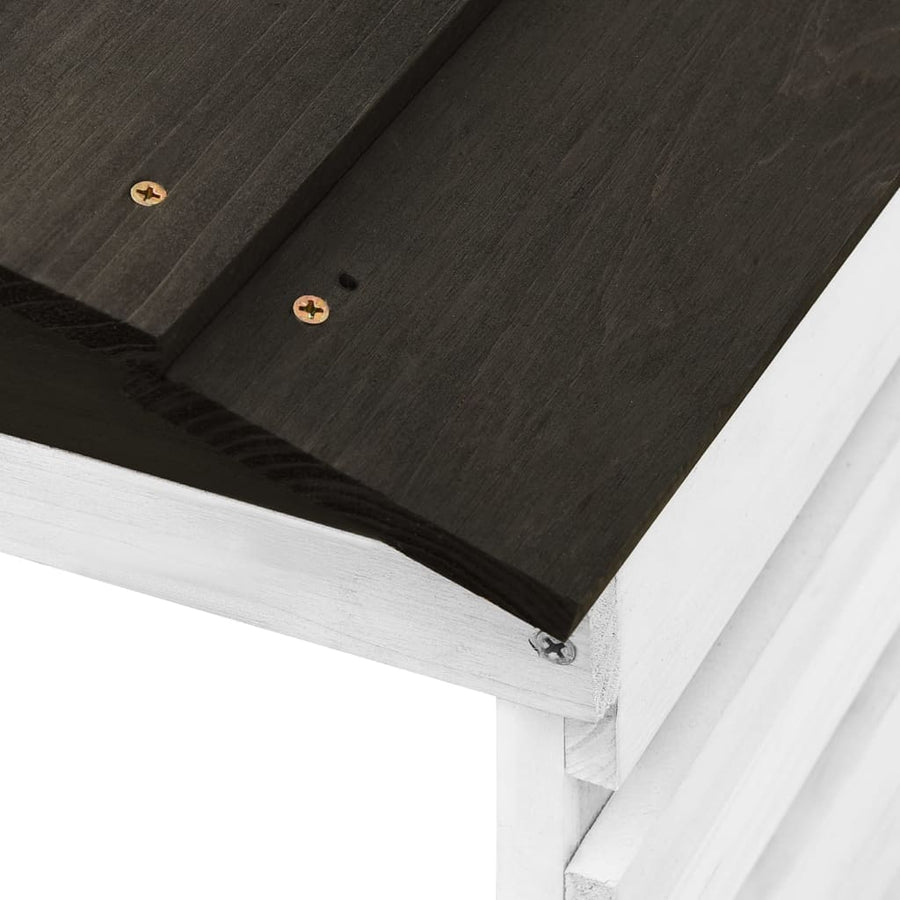 Overkapping Voor Grasmaaier 78X74X54 Cm Vurenhout Zwart En Wit