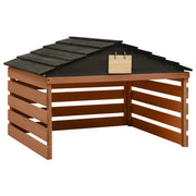 Grasmaaieroverkapping 78x74x54 cm vurenhout zwart bruin