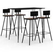 Barset 5-delig zwart 120x60x105 cm