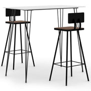 Barset 3-delig wit MDF metaal hout 120x60x105 cm