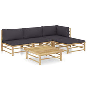 Loungeset bamboe 5-delig donkergrijs