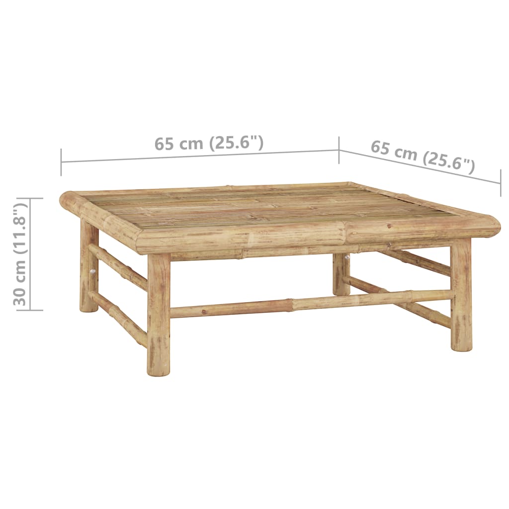 6-Delige Loungeset Met Donkergrijze Kussens Bamboe Donkergrijs 3x hoek + 2x midden + Tafel