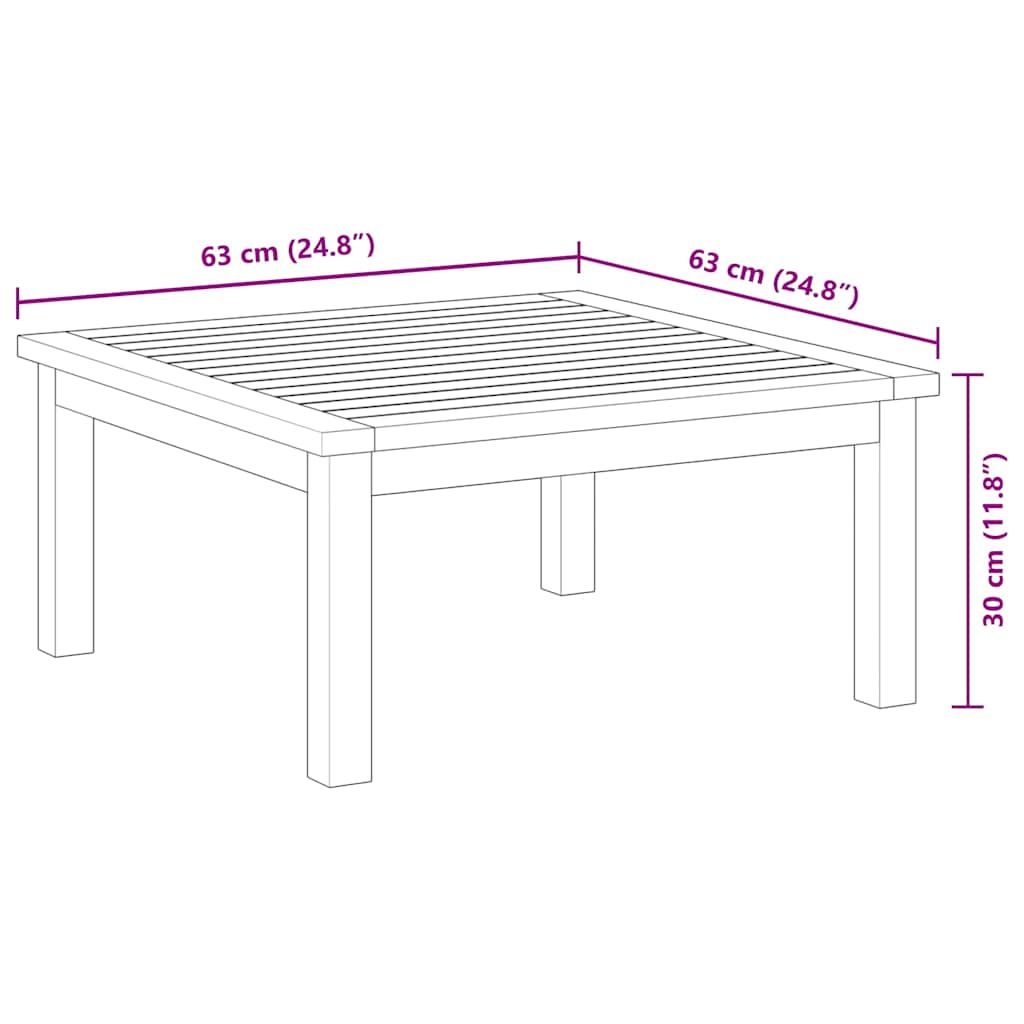 Loungetafel 63x63x30 cm massief acaciahout