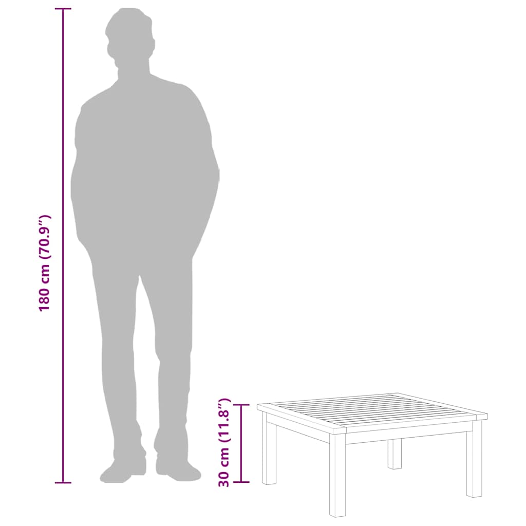 Loungetafel 63x63x30 cm massief acaciahout