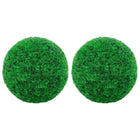 Kunstbuxusbollen 2 st 35 cm groen polyethyleen
