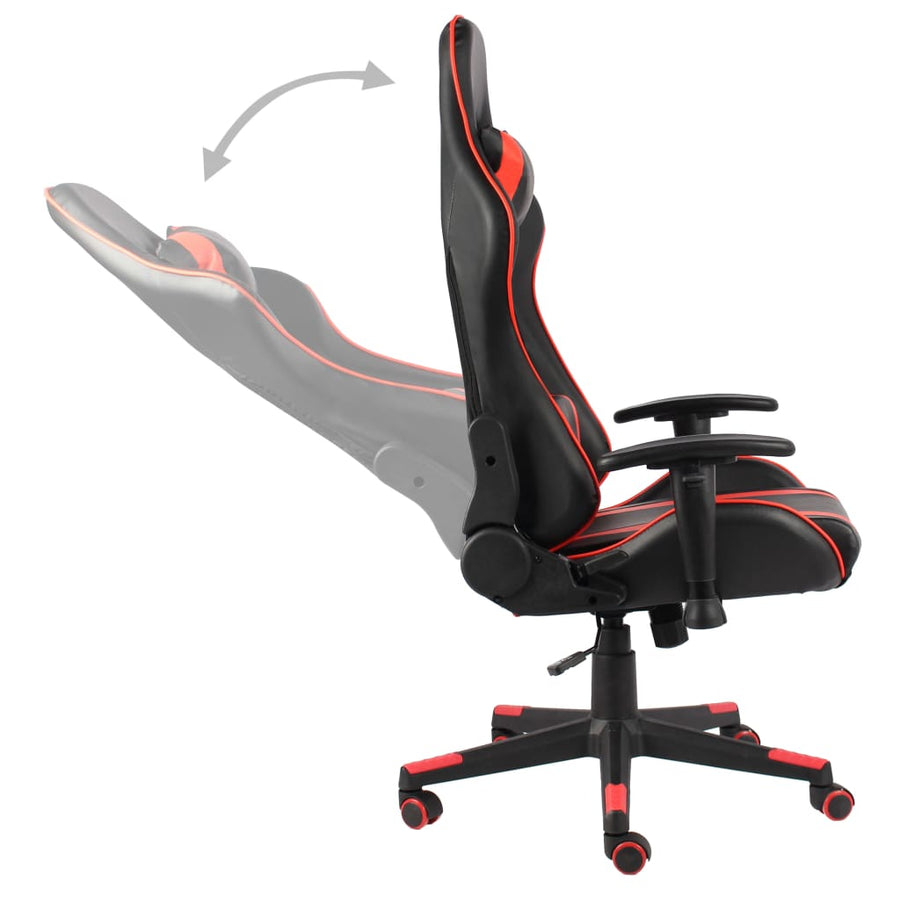 Gamestoel Draaibaar Pvc Rood Zonder voetensteun