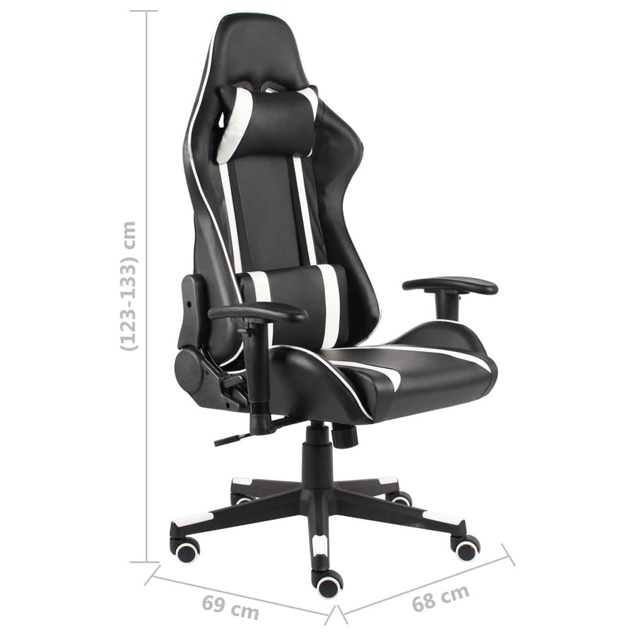 Gamestoel Draaibaar Pvc Wit Zonder voetensteun